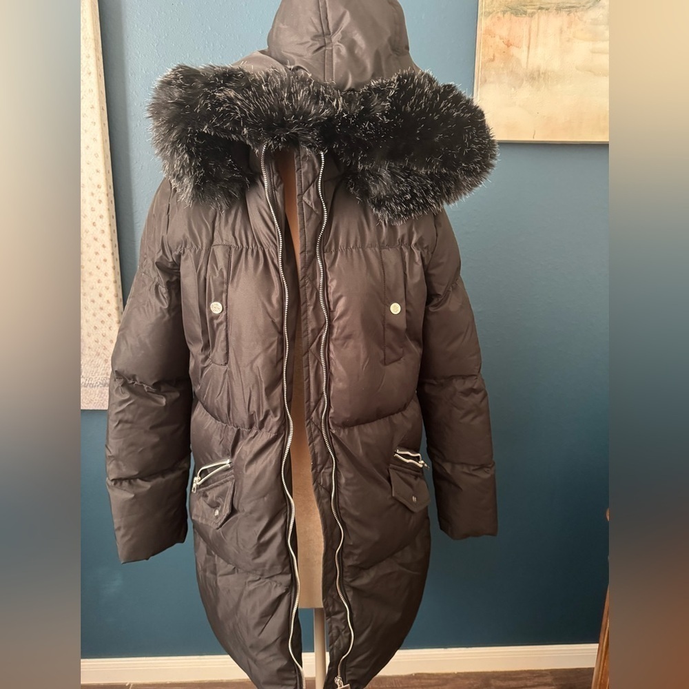 Saints and Sinners Puffer Coat With faux fur trimmed hood